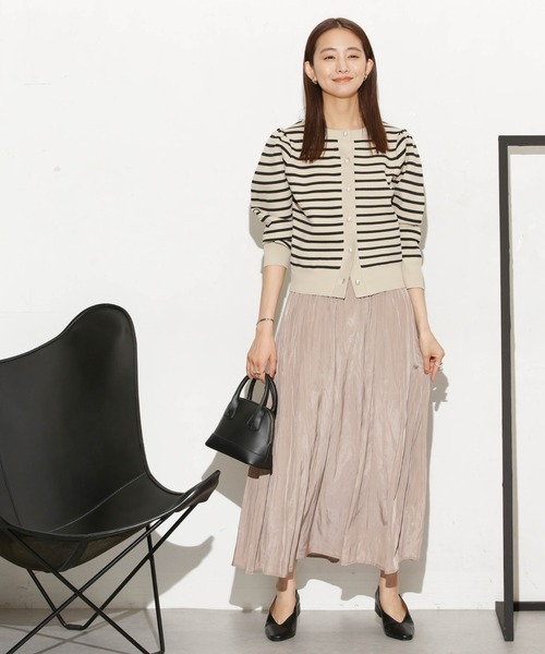 NANO universe(ナノユニバース)の「【追加生産】ライトスポンディッシュパールボタンカーディガン(カーディガン/ボレロ・レディース・ブラック/ホワイト/ダークネイビー/ベージュ/その他1・FREE)」の15枚目の写真