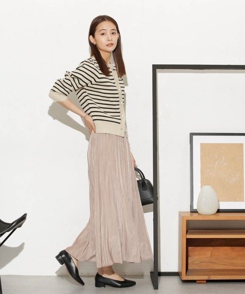 NANO universe(ナノユニバース)の「【追加生産】ライトスポンディッシュパールボタンカーディガン(カーディガン/ボレロ・レディース・ブラック/ホワイト/ダークネイビー/ベージュ/その他1・FREE)」の16枚目の写真