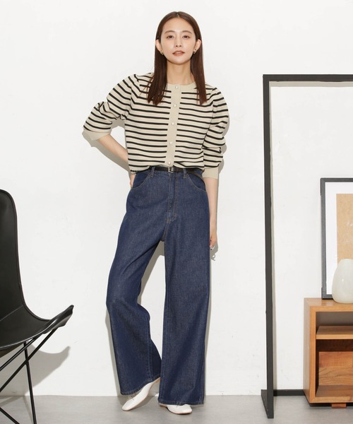 NANO universe(ナノユニバース)の「【追加生産】ライトスポンディッシュパールボタンカーディガン(カーディガン/ボレロ・レディース・ブラック/ホワイト/ダークネイビー/ベージュ/その他1・FREE)」の17枚目の写真