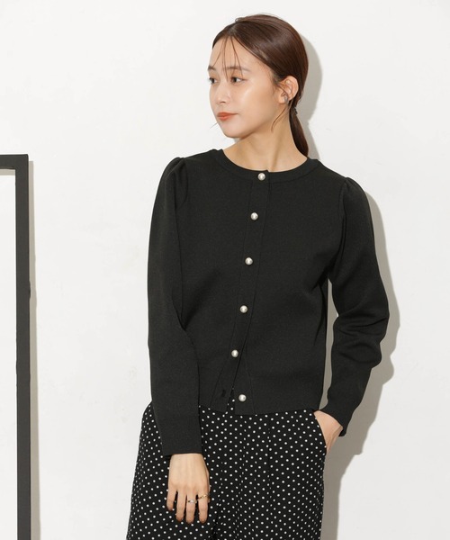 NANO universe(ナノユニバース)の「【追加生産】ライトスポンディッシュパールボタンカーディガン(カーディガン/ボレロ・レディース・ブラック/ホワイト/ダークネイビー/ベージュ/その他1・FREE)」の19枚目の写真