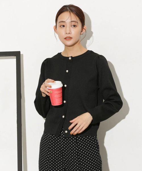NANO universe(ナノユニバース)の「【追加生産】ライトスポンディッシュパールボタンカーディガン(カーディガン/ボレロ・レディース・ブラック/ホワイト/ダークネイビー/ベージュ/その他1・FREE)」の20枚目の写真