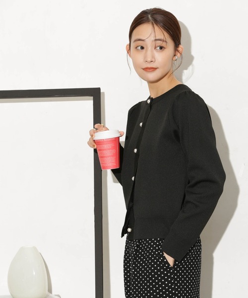 NANO universe(ナノユニバース)の「【追加生産】ライトスポンディッシュパールボタンカーディガン(カーディガン/ボレロ・レディース・ブラック/ホワイト/ダークネイビー/ベージュ/その他1・FREE)」の21枚目の写真