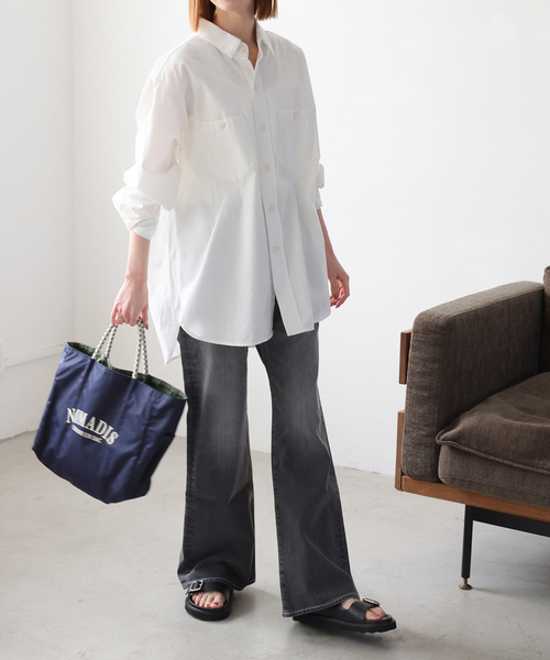 JOURNAL STANDARD（ジャーナルスタンダード）の「シャンブレーシャツ（シャツ/ブラウス・レディース・ブルー系その他/ホワイト×ホワイト・FREE）」の6枚目の写真