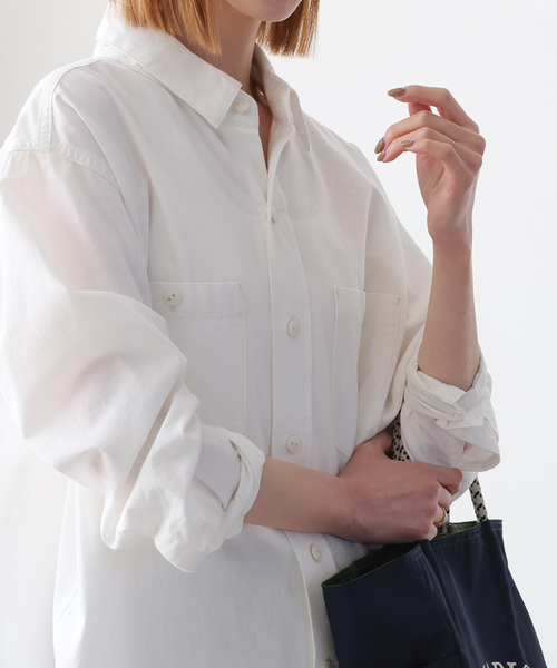 JOURNAL STANDARD（ジャーナルスタンダード）の「シャンブレーシャツ（シャツ/ブラウス・レディース・ブルー系その他/ホワイト×ホワイト・FREE）」の14枚目の写真