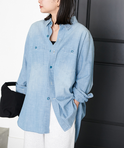 JOURNAL STANDARD（ジャーナルスタンダード）の「シャンブレーシャツ（シャツ/ブラウス・レディース・ブルー系その他/ホワイト×ホワイト・FREE）」の21枚目の写真