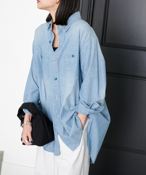 JOURNAL STANDARD（ジャーナルスタンダード）の「シャンブレーシャツ（シャツ/ブラウス・レディース・ブルー系その他/ホワイト×ホワイト・FREE）」の22枚目の写真