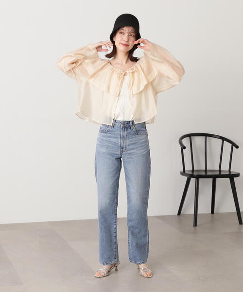 N.(N. Natural Beauty Basic)(エヌエヌナチュラルビューティーベーシック)の「◆ラッフルカラーシアーブラウス(シャツ/ブラウス・レディース・レッド/クリーム/ブラック・MEDIUM)」の16枚目の写真