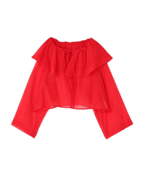 N.(N. Natural Beauty Basic)(エヌエヌナチュラルビューティーベーシック)の「◆ラッフルカラーシアーブラウス(シャツ/ブラウス・レディース・レッド/クリーム/ブラック・MEDIUM)」の8枚目の写真