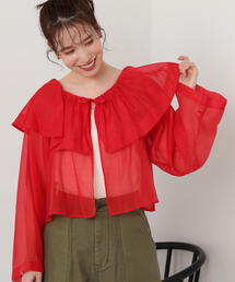 N.（N. Natural Beauty Basic） | ◆ラッフルカラーシアーブラウス(シャツ/ブラウス)