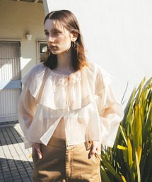 N.(N. Natural Beauty Basic) | ◆ラッフルカラーシアーブラウス(シャツ/ブラウス)