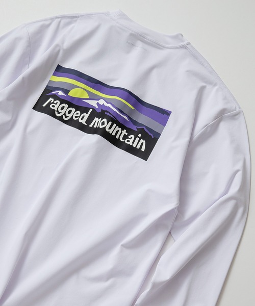 ragged mountain(ラギットマウンテン)の「【RAGGED MOUNTAIN/ラギットマウンテン】 ELKINS バックプリント ロングスリーブTシャツ(Tシャツ/カットソー・メンズ・ホワイト/ブラック/ベージュ/パープル/グレイッシュブルー・MEDIUM/LARGE/X-LARGE)」の1枚目の写真