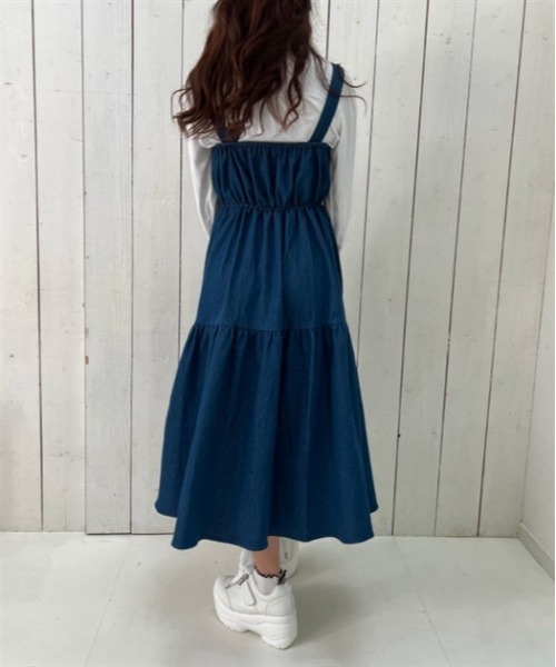 axes femme POETIQUE（アクシーズファムポエティック）の「レースアップティアードワンピース（ワンピース・レディース・ブラック/キナリ/インディゴブルー・MEDIUM）」の22枚目の写真