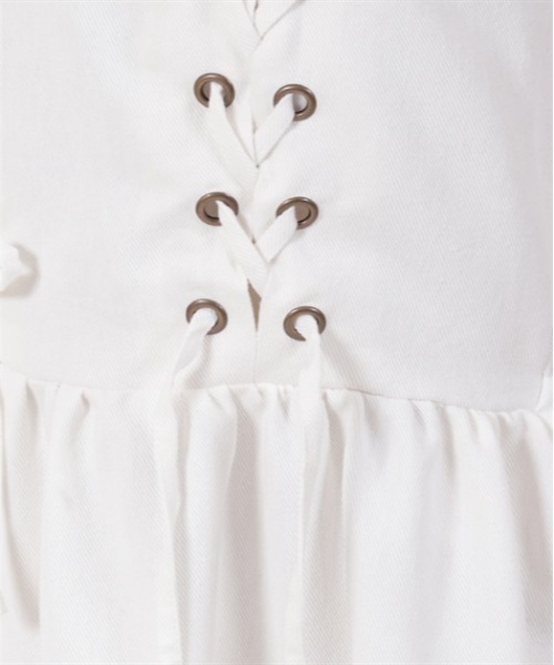 axes femme POETIQUE（アクシーズファムポエティック）の「レースアップティアードワンピース（ワンピース・レディース・ブラック/キナリ/インディゴブルー・MEDIUM）」の15枚目の写真