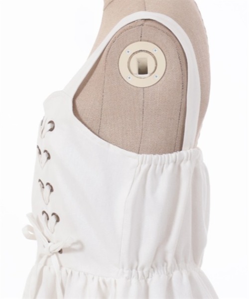 axes femme POETIQUE（アクシーズファムポエティック）の「レースアップティアードワンピース（ワンピース・レディース・ブラック/キナリ/インディゴブルー・MEDIUM）」の14枚目の写真