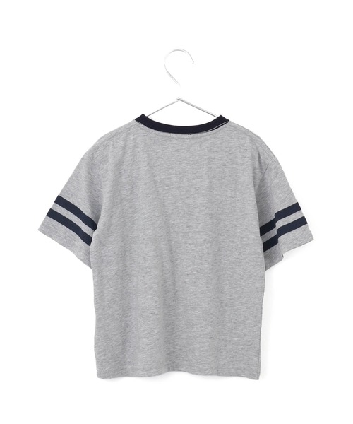 MAKE YOUR DAY（メイクユアデイ）の「I LOVE FILMS半袖リンガーTシャツ■150.160cm（Tシャツ/カットソー・キッズ・グレー/オフホワイト・150/160）」の9枚目の写真