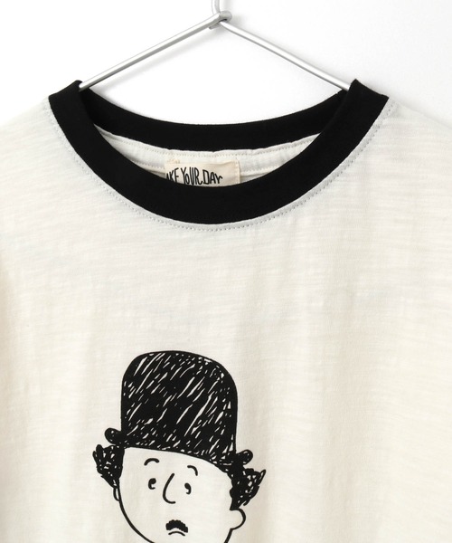 MAKE YOUR DAY（メイクユアデイ）の「I LOVE FILMS半袖リンガーTシャツ■150.160cm（Tシャツ/カットソー・キッズ・グレー/オフホワイト・150/160）」の10枚目の写真