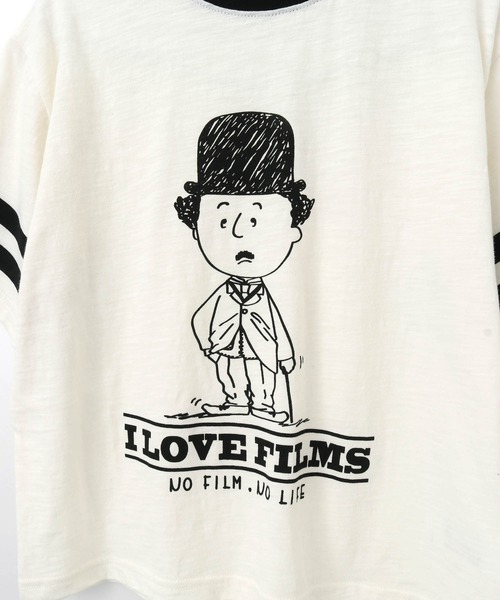 MAKE YOUR DAY（メイクユアデイ）の「I LOVE FILMS半袖リンガーTシャツ■150.160cm（Tシャツ/カットソー・キッズ・グレー/オフホワイト・150/160）」の11枚目の写真