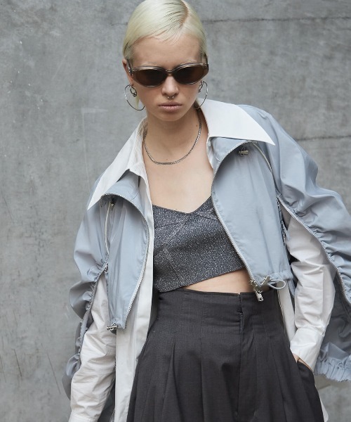 JOSE MOON(ジョゼムーン)の「GATHER SLEEVE SHORT BLOUSON/ギャザースリーブショートブルゾン(ブルゾン・レディース・アイボリー/グレー系その他・FREE)」の9枚目の写真