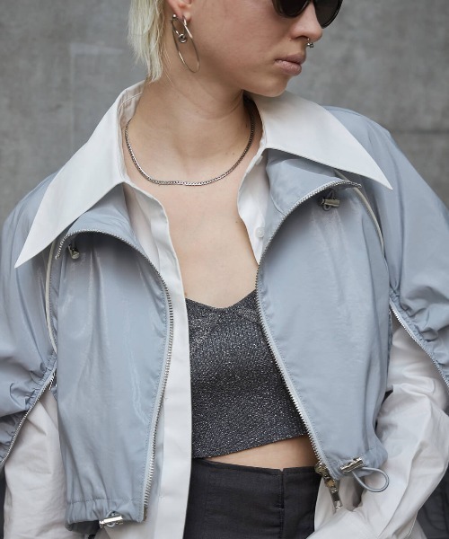 JOSE MOON(ジョゼムーン)の「GATHER SLEEVE SHORT BLOUSON/ギャザースリーブショートブルゾン(ブルゾン・レディース・アイボリー/グレー系その他・FREE)」の15枚目の写真