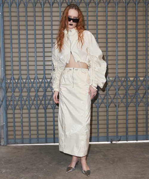 JOSE MOON(ジョゼムーン)の「GATHER SLEEVE SHORT BLOUSON/ギャザースリーブショートブルゾン(ブルゾン・レディース・アイボリー/グレー系その他・FREE)」の3枚目の写真