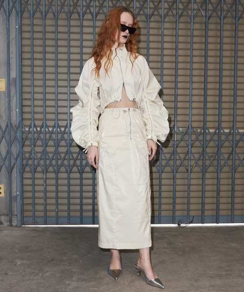 JOSE MOON(ジョゼムーン)の「GATHER SLEEVE SHORT BLOUSON/ギャザースリーブショートブルゾン(ブルゾン・レディース・アイボリー/グレー系その他・FREE)」の8枚目の写真