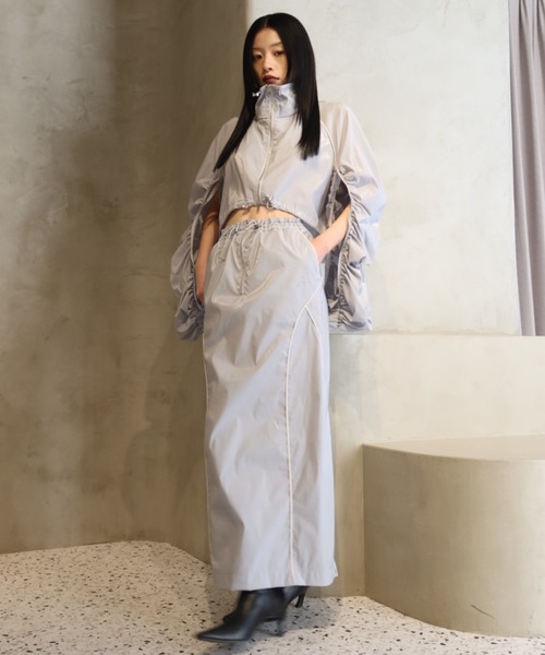 JOSE MOON(ジョゼムーン)の「GATHER SLEEVE SHORT BLOUSON/ギャザースリーブショートブルゾン(ブルゾン・レディース・アイボリー/グレー系その他・FREE)」の21枚目の写真