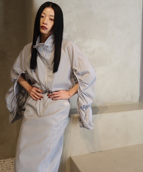 JOSE MOON(ジョゼムーン)の「GATHER SLEEVE SHORT BLOUSON/ギャザースリーブショートブルゾン(ブルゾン・レディース・アイボリー/グレー系その他・FREE)」の20枚目の写真