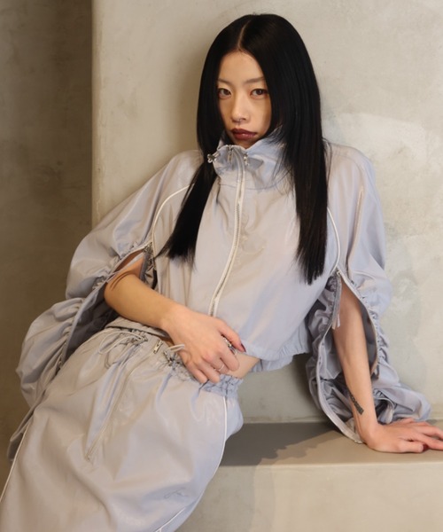 JOSE MOON(ジョゼムーン)の「GATHER SLEEVE SHORT BLOUSON/ギャザースリーブショートブルゾン(ブルゾン・レディース・アイボリー/グレー系その他・FREE)」の19枚目の写真