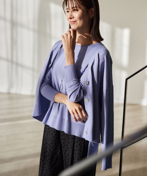 Elura(エルーラ)の「通勤ハイゲージカーディガン/991780(カーディガン/ボレロ・レディース・ライトブルー/ライトイエロー/ネイビー・FREE)」の19枚目の写真