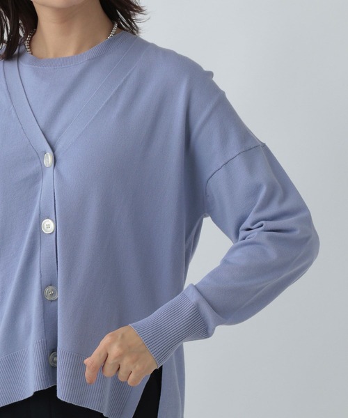 Elura(エルーラ)の「通勤ハイゲージカーディガン/991780(カーディガン/ボレロ・レディース・ライトブルー/ライトイエロー/ネイビー・FREE)」の4枚目の写真