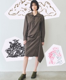 soduk ワンピース セール】shirt dress with apron（シャツワンピース）｜soduk