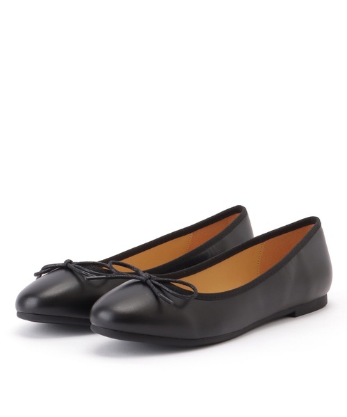 Lace Ladies（レースレディース）の「ラウンドトゥ クッション ソール リボン フラット バレエパンプス（バレエシューズ・レディース・ブラック系1/シルバー/ブラック系2・22.5/23/23.5/24/24.5/ 25）」の2枚目の写真