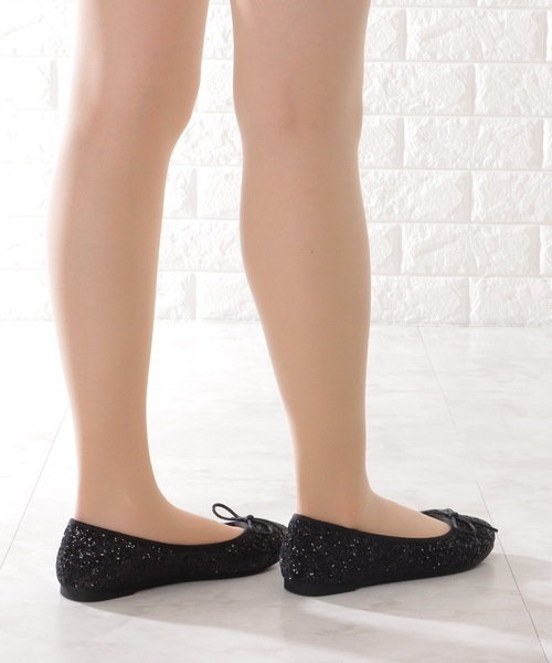 Lace Ladies（レースレディース）の「ラウンドトゥ クッション ソール リボン フラット バレエパンプス（バレエシューズ・レディース・ブラック系1/シルバー/ブラック系2・22.5/23/23.5/24/24.5/ 25）」の8枚目の写真