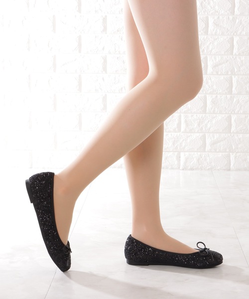 Lace Ladies（レースレディース）の「ラウンドトゥ クッション ソール リボン フラット バレエパンプス（バレエシューズ・レディース・ブラック系1/シルバー/ブラック系2・22.5/23/23.5/24/24.5/ 25）」の9枚目の写真