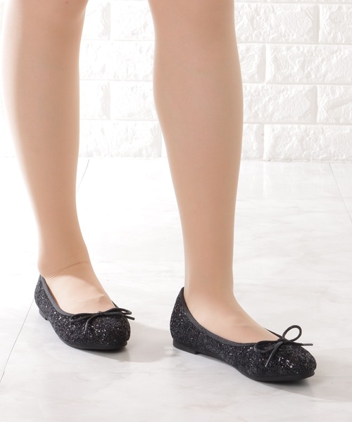 Lace Ladies（レースレディース）の「ラウンドトゥ クッション ソール リボン フラット バレエパンプス（バレエシューズ・レディース・ブラック系1/シルバー/ブラック系2・22.5/23/23.5/24/24.5/ 25）」の10枚目の写真