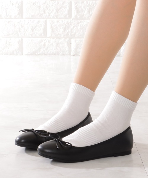 Lace Ladies（レースレディース）の「ラウンドトゥ クッション ソール リボン フラット バレエパンプス（バレエシューズ・レディース・ブラック系1/シルバー/ブラック系2・22.5/23/23.5/24/24.5/ 25）」の12枚目の写真