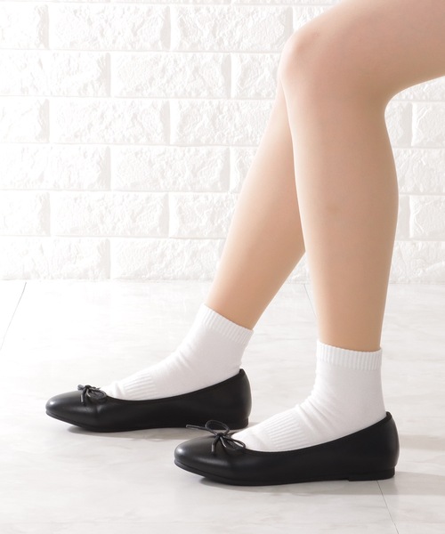 Lace Ladies（レースレディース）の「ラウンドトゥ クッション ソール リボン フラット バレエパンプス（バレエシューズ・レディース・ブラック系1/シルバー/ブラック系2・22.5/23/23.5/24/24.5/ 25）」の18枚目の写真