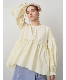 ELENDEEK | ノーカラーフレアブラウス(シャツ/ブラウス)
