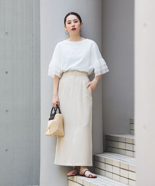 Demi-Luxe BEAMS（デミルクス ビームス）の「Demi-Luxe BEAMS / ダブルクロス スカート（スカート・レディース・ブラウン系その他2/ネイビー・38/36）」の18枚目の写真