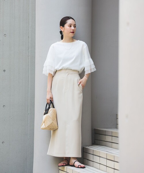 Demi-Luxe BEAMS（デミルクス ビームス）の「Demi-Luxe BEAMS / ダブルクロス スカート（スカート・レディース・ブラウン系その他2/ネイビー・38/36）」の19枚目の写真