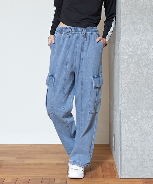 LOVETOXIC(ラブトキシック)の「【LTXC】ドローコードデニムカーゴパンツ(その他パンツ・キッズ・ライトブルー/グレー・L/M/S)」の15枚目の写真