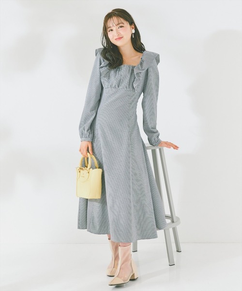 WILLSELECTION（ウィルセレクション）の「バックスピンドルワンピース（ワンピース・レディース・ブラック系その他5/グリーン/ベージュ・FREE）」の2枚目の写真