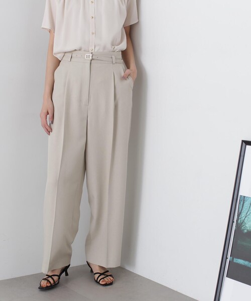 N.（N. Natural Beauty Basic）（エヌエヌナチュラルビューティーベーシック）の「◆【S Size Line】ベルト付きワイドパンツ（スラックス・レディース・グレー/ライトグレー/ベージュ・SMALL/MEDIUM）」の22枚目の写真