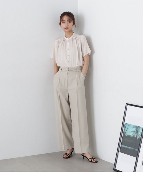 N.（N. Natural Beauty Basic）（エヌエヌナチュラルビューティーベーシック）の「◆【S Size Line】ベルト付きワイドパンツ（スラックス・レディース・グレー/ライトグレー/ベージュ・SMALL/MEDIUM）」の19枚目の写真