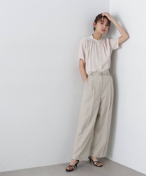 N.（N. Natural Beauty Basic）（エヌエヌナチュラルビューティーベーシック）の「◆【S Size Line】ベルト付きワイドパンツ（スラックス・レディース・グレー/ライトグレー/ベージュ・SMALL/MEDIUM）」の20枚目の写真