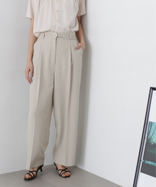 N.（N. Natural Beauty Basic）（エヌエヌナチュラルビューティーベーシック）の「◆【S Size Line】ベルト付きワイドパンツ（スラックス・レディース・グレー/ライトグレー/ベージュ・SMALL/MEDIUM）」の21枚目の写真