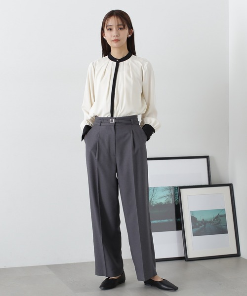 N.（N. Natural Beauty Basic）（エヌエヌナチュラルビューティーベーシック）の「◆【S Size Line】ベルト付きワイドパンツ（スラックス・レディース・グレー/ライトグレー/ベージュ・SMALL/MEDIUM）」の14枚目の写真