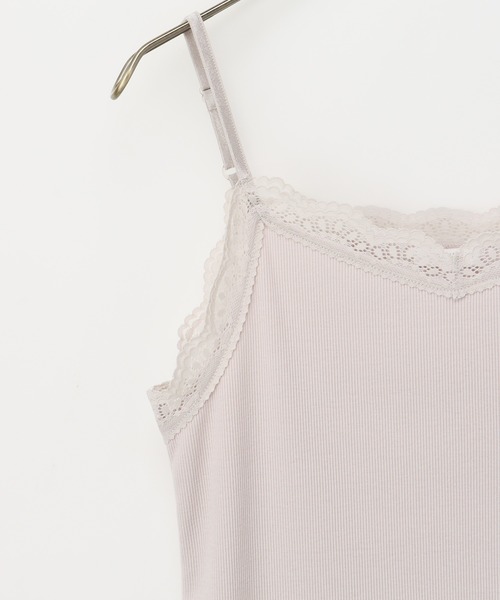 Honeys（ハニーズ）の「【ＵＶカット/吸水速乾】レースキャミソール（キャミソール・レディース・ネイビー/イエロー/ミント/ベージュ/ピンク/ライトグレー/ブラック/オフホワイト/モカ・S/M/L/LL）」の11枚目の写真