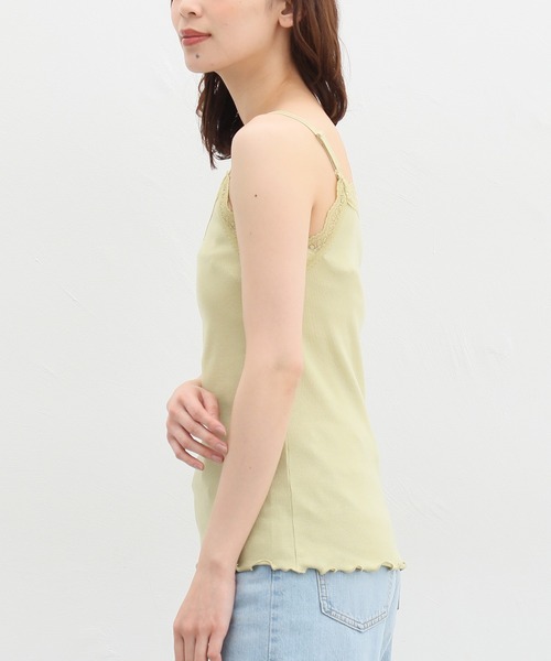 Honeys（ハニーズ）の「【ＵＶカット/吸水速乾】レースキャミソール（キャミソール・レディース・ネイビー/イエロー/ミント/ベージュ/ピンク/ライトグレー/ブラック/オフホワイト/モカ・S/M/L/LL）」の12枚目の写真