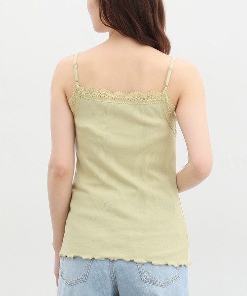 Honeys（ハニーズ）の「【ＵＶカット/吸水速乾】レースキャミソール（キャミソール・レディース・ネイビー/イエロー/ミント/ベージュ/ピンク/ライトグレー/ブラック/オフホワイト/モカ・S/M/L/LL）」の13枚目の写真